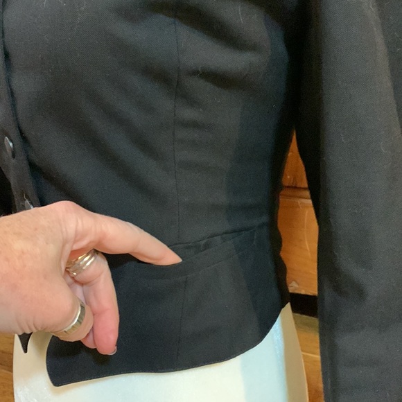 Fitted, lined black court waistcoat jacket. - Picture 3 of 8